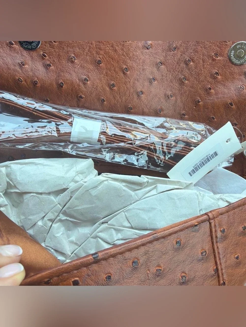 Vintage Iris Lane  Boho Feather Embellished Brown Clutch with Turquoise Accents